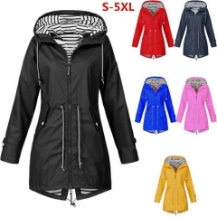 Jacket Women's Large Size Solid Long Sleeve Jacket Three-in-One Jacket Rainproof Women Hooded Clothes Windproof Regular Cover