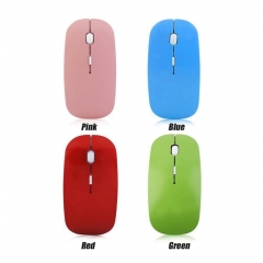 2.4GHz Wireless Optical Mouse 4 Keys Computer PC Mice USB 2.0 Ergonomically Design Ultra Slim Fashion Mouse Red Blue Green