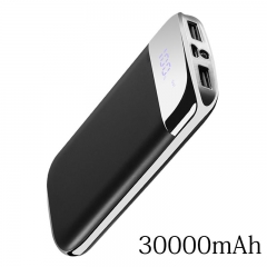 For Xiaomi MI iphone 6 7 8 X XS 30000mah Power Bank External Battery PoverBank 2 USB LED Powerbank Portable Mobile phone Charger