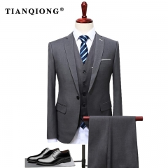 TIAN QIONG 2019 Famous Brand Mens Suits Wedding Groom Plus Size 4XL 3 Pieces(Jacket+Vest+Pant) Slim Fit Casual Tuxedo Suit Male