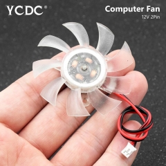 55mm 2 Pin Connector 12VDC White Plastic PC VGA Video Graphics Card Cooling Fan Cooler Cooling Replacement Fan for Computer