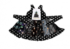 Children's wear black boutique fashion patchwork dress