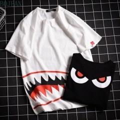 BONJEAN Strange Things Summer 2019 Small Monster Patterns Round-necked Cotton Men's Short-sleeved T-shirt Hip-hop Men's Wear