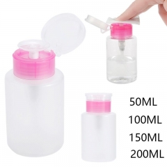 50/100/150/200ML Nail Art Empty Press Bottle Pump Container Storage Dispenser Liquid UV Gel Polish Remover Cleaner Manicure Tool