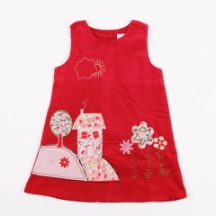 Girls Sleeveless Dress Summer New Cotton Embroidery Figure Children's Wear Girls Sleeveless Dress Party Wear H3610