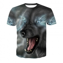 Wolf 3D men's T-shirt printed T-shirt men's and women's summer wear funny short sleeves o collar T-shirt classic 2019 Drop Ship