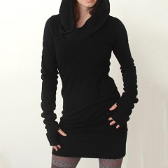 Fashion Autumn Long Sleeve Top Slim Hooded Hoodies Sweatshirt Sexy Bodycon Dress