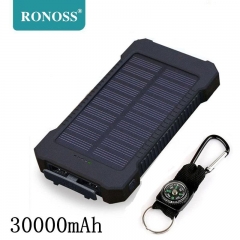 For XIAOMI power bank 30000 mah Portable Solar Power Bank 30000mAh External Battery DUAL Ports powerbank Charger Mobile Charger