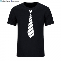 Matsuhara Taeyeon t men brand Short Sleeve round collar printing fashion Hot Sale casual tie Men's wear A man t - shirt