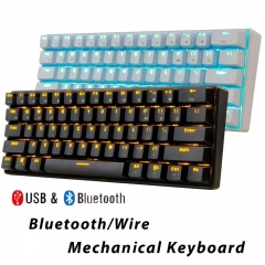 Bluetooth Mechanical Gaming Keyboards Slim 61 Keys RGB Single Backlit Backlight Support Wins/Android/iOS