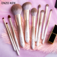 ENZO KEN 10 pcs Makeup Brushes Set Powder Foundation Eyeshadow Cosmetics Soft Synthetic Hair Make Up Brushes