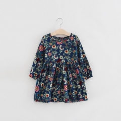 Girls cotton children's wear floral dresses children's long-sleeved dress baby girl clothes