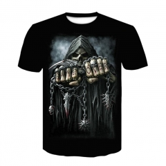 2019 new 3d skull funny T-shirt, men's casual 3d printed T-shirt men's wear T-shirt summer high quality