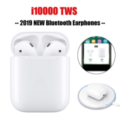 i10000 TWS 1:1 Wireless Blutooth Earphones Stereo Earbuds 6D Bass Sports Headset with Charging pk i800 i9000 for iPhone Android