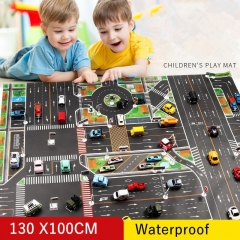 130*100CM Large City Traffic Car Park Play Mat Waterproof Non-woven Kids Playmat Pull Back Car Toys for Children's Mat