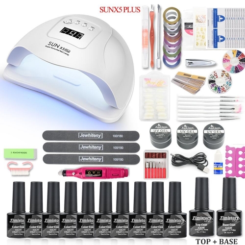 Nail Set 36W/80W Led UV Nail Lamp Dryer Gel varnish Kit Soak Off Manicure Gel Nail Polish Set UV Extension Kit for Manicure