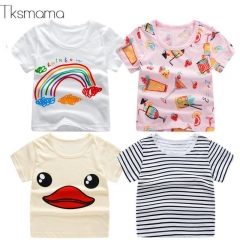 Summer 2019 Korean Children's Wear Short Sleeve Cotton T-shirt Cartoon Boy's Girl's T Shirt Kids Clothing