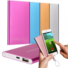 Ultrathin 12000MAh Powerbank Mobile Power Bank USB Universal Charger Portable Ponverbank Batteries For Iphone Xiaomi