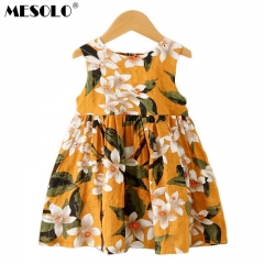 MESOLO Girls' s, Korean children's wear, summer new sweet flowers, back dress, dress, Princess Dress XT153