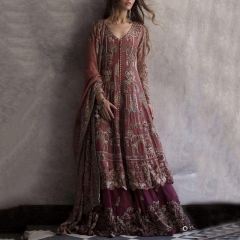 Retro Floral Embroidery Party Long Dress 2019 Fall Autumn Women Long Sleeve Tunic Floor-length Boho Holiday Vintage Maxi Dresses