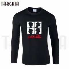 TARCHIA Free Shipping Famous Band Gorillaz Print Men's Long Sleeve Homme Cool T-Shirt Cotton tee Plus Size for Boy Woman Wear