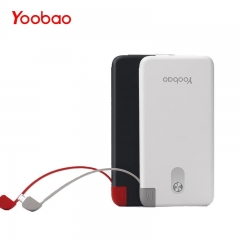 Yoobao S5K 5000mAh Built-in Detachable Cable Power Bank External Battery Ultra Thin Portable Charger for Mobile Phone Powerbank