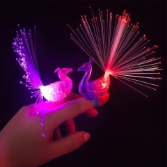 1Pc Colorful Luminous Toys Peacock Finger LED Light-up Ring Party  Rave Favors Gadgets Intelligent Toy For Kids Girls #20