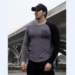 HETUAF 2018 new round collar men's casual T-shirt print brand clothes men's long sleeve T-shirt men's men's wear and size T-shir