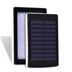 Power Bank 20000mAh Solar charger PowerBank External Battery Power Charger with 20 Pieces LED Lamps for Smart Mobile Phones