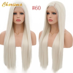 Charisma 150% Density Silky Straight Synthetic Lace Front Wigs #60 Blond Heat Resistant Wigs With Natural Part Wig for Women