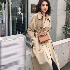 New Spring Autumn Fashion Casual Women's Khaki Trench Coat Long Outerwear Loose Clothes Office Lady Windbreaker With Belt