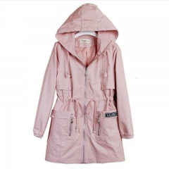 2018 New Arrivals Spring Clothes Women's Autumn Outerwear Girls Slim Casual Long Sleeve Hooded Trench Coat Windbreaker Hot XH283