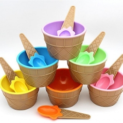 6/12 set A lovely kids Ice Cream Bowls Ice cream Cup Couples Bowl Dessert ice cream bowl with a spoon Children Tableware BolC528