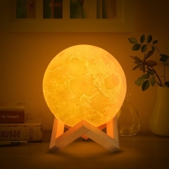 Dropship Rechargeable LED Night Light Moon Lamp 3D Print Moonlight Luna Bedroom Home Decor 16 Colors Touch Switch New Year Gift