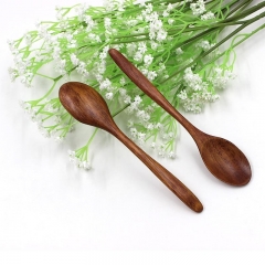 1Pc 18cm Wooden Spoons Small Cooking Curved Kitchen Spoon Coffee Soups Spoon Kitchen Home Accessories Hot Sale