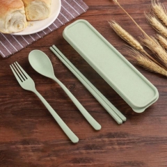 Green with tableware