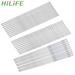 HILIFE Durable Tableware Blue and White Pattern Hollow Anti-scald Non-Slip Chopsticks 5 Pair Stainless Steel 201