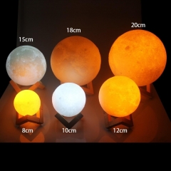 LED Moon Lamp USB 3D Print LED Night Light Moonlight Touch Sensor Kids Gift Nachtlampje Veilleuse 8/10/12/14/15/18/20 CM