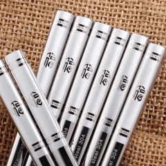 JueQi 304 Stainless Steel Chinese Chopsticks Wheat Straw Portable Travel Chopsticks Kids Reusable Food Sticks For Sushi 1 Pair