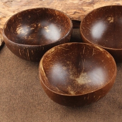 Natural Coconut Bowl Decoration Fruit Salad Noodle Rice Bowl Wooden Fruit Bowl Handicraft Decoration Creative Coconut Shell Bowl