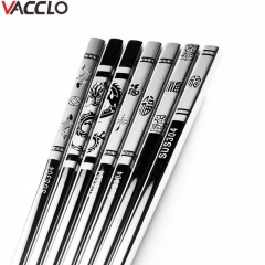 Vacclo 1pair Stainless Steel Anti Skid Dragon Chopsticks Sushi Metal Iron Portable Chinese Healthy Food stick Tableware