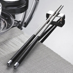 1Pairs 304 Stainless Steel Chopsticks Black Korean Non-slip Chopsticks Food Chop Stick China Flatware Tableware Gift