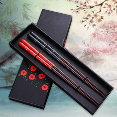 Hot New 2 Pairs Japanese Korean Reusable Chopsticks Natural Beech Wood Chopsticks Chinese Set Handmade Gift Pack