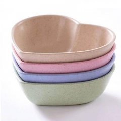 4 color Lovely Heart Plates Ice cream Bowls Container Solid Color Tableware Dinner Plates Round Shape Snack Kids Bowl Food A30