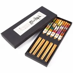 5 Pairs/Set Handmade Japanese Natural Bamboo Chopsticks Value Gift Sushi Chinese Food Dietary tools