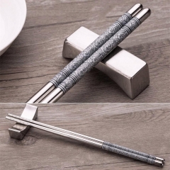 2 Pairs Chinese Chopsticks Food Stick Stainless Steel Wholesale Portable Kitchen Tableware Chop Sticks Set Assorted Home Gift