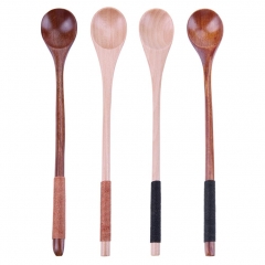 Wooden Spoons Large Long Handled Spoon Kids Spoon Wood Rice Soup Dessert Spoon Coffer Tea Mixing Tableware 20.5 X 3 X 1cm