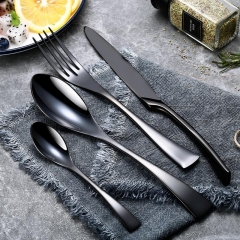 24Pcs/set Stainless Steel Black Cutlery Set 20Pcs/set Dinnerware Tableware Silverware Sets Dinner Knife and Fork Drop Shipping