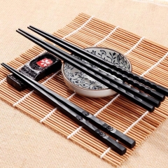 1 Pair Japanese Chopsticks Alloy Non-Slip Sushi Chop Sticks Set Chinese Gift Safety Tableware Healthy Practical Tools To Eat A60