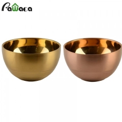 Stainless Steel Bowl Walled Heat Insulation Smooth Bowls Non Slip Double Layer Bowls for Kids Baby Children Kitchen Tableware